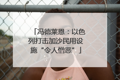 冯德莱恩：以色列打击加沙民用设施“令人憎恶”